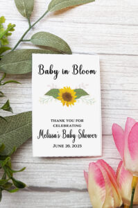 baby in bloom sunflower WEB seed packet sample